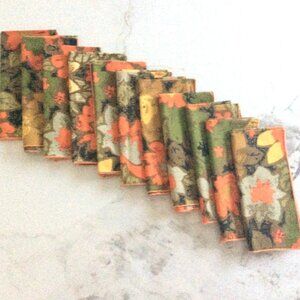 Vintage 1960s Floral Print Cloth Napkin Set